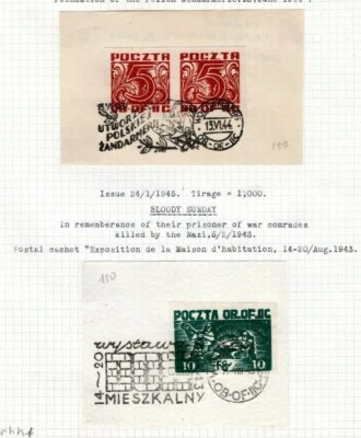 POLAND WW2 POW CAMP Pieces{2} WOLDENBERG Oflag 11c Germany 1944-45 EP662 - Image 1 of 4