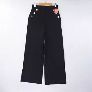 Spanx Womens Pants The Perfect Pant Ponte Button Wide Leg Black Size NWT - Picture 1 of 36