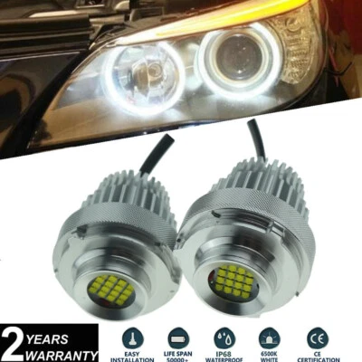 2x LED Angel Eyes 80W Halo Rings Headlight Bulbs For BMW E60 E61 LCI 2007-2010 - Image 1 of 4