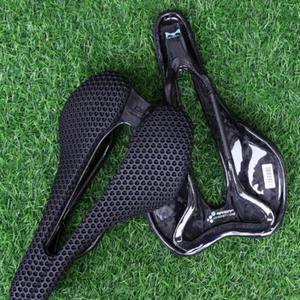 Sella bici full carbon stampata in 3D 145 mm strada montagna bici corsa cuscino sedile - Foto 1 di 14