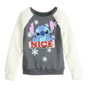 Disney Big Girls’ Stitch Christmas Sequin Sweatshirt (Size XL) (Fits Like L /14) - Picture 1 of 3