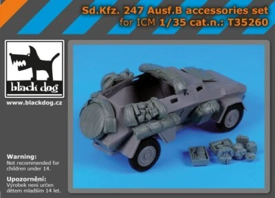 BLACK DOG SET ACCESSORI RESINA SD.KFZ.247 AUSF.B 1:35 T35260 - Immagine 1 di 3