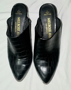Melrose Avenue Size 6 Clogs Slip On Boots Crocidil Vegan Black Mules Women's EUC - Picture 1 of 6