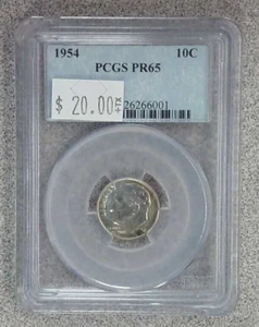 1954 Proof Roosevelt Silver Dime PCGS PR65 (001) - Picture 1 of 2