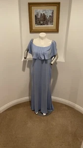 HELLO MIZ Maternity Maxi Blue Dress Off The Shoulder Size XXXL - Picture 1 of 12