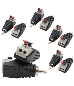 20 Pcs Speaker Wire Cable to Audio Male RCA Connector Adapter Plug Jack - Picture 1 of 7