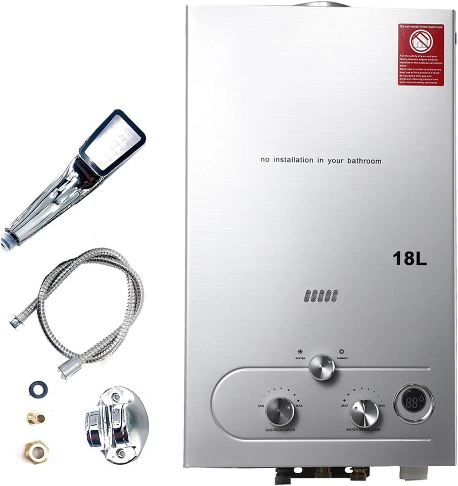 ECUTEE 18L 36KW Scaldabagno a Gas Di Petrolio Liquefatto Scaldabagno a Gas Propa - Immagine 1 di 4