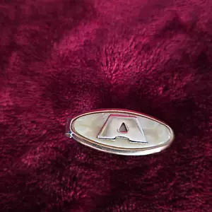 Vintage Initial "A" Tie Clip Clasp Tie Bar Formal Necktie Accessory with Abalone - Picture 1 of 4