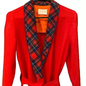 Amazing Vintage Pendleton 1950's Virgin Wool Red & Tartan Plaid Robe Mens Medium - Picture 1 of 10