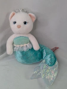 Douglas White Cat Mermaid Green 8 Inch 2018 1700 Stuffed Animal Toy - Picture 1 of 10