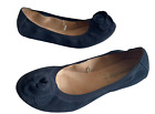 Accessorize ~ Navy Blue Suede Elasticated Ballet Pumps Shoes Flats ~  Size 7 41