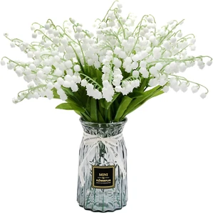 12 Pcs Artificial Lily of the Valley Faux White Bell Flowers Wind Chime - Picture 1 of 12
