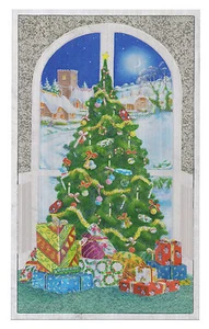 Estampado en papel de aluminio Dufex - árbol de Navidad por ventana - tamaño 3 1/2 x 5 3/4" - 3 piezas - Imagen 1 de 1