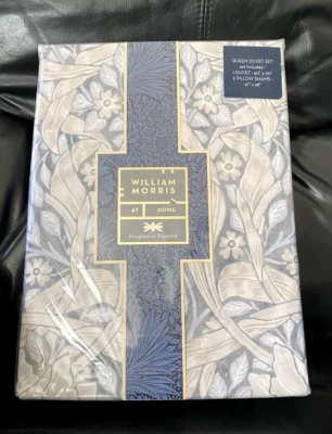 William Morris Pimpernel Rockpool 100% algodão 200 TC QUEEN conjunto de capa de edredom 3 peças - Imagem 1 de 4