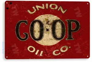 Co-op Union Gas Öl Schild, Tankstelle, Garage, Autohaus, Retro Blechschild B710 - Bild 1 von 3