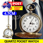 Quartz Vintage Retro Antique Pocket Watch Arabic Numerals Chain Necklace Hot