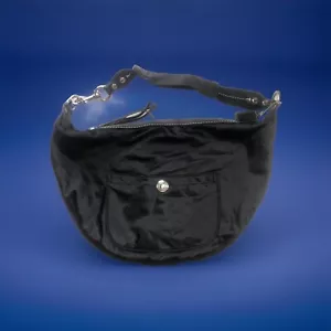 COACH SIGNATURE C Black SATEEN PRINT HOBO SHOULDER BAG Purse L04J-1892 - Picture 1 of 9