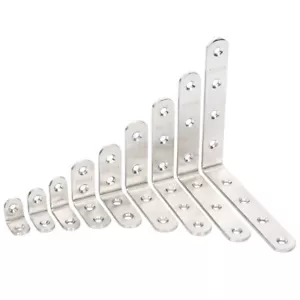  L Bracket Right Angle Brackets Stainless Steel Shelving Cupboard Bookshelves - Picture 1 of 21