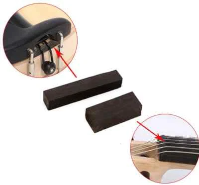 1set 2pcs violin nut Violin saddle 4/4 ebony wood violin parts repair install - Image 1 of 2