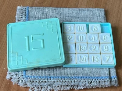 Vintage soviet plastic puzzle, 15 number slide game,  game soviet - Image 1 of 4