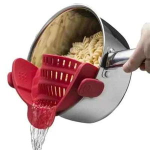 Bowls Pasta Noodles 1pc For Pots Pans Clip-On Strainer Silicone Adjustable - Picture 1 of 12