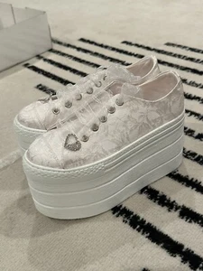 Stilo Bridal Wedding Size US 5 Sparkle Lace Platform Sneakers - New / Mint - Picture 1 of 7