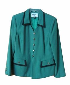 KASPER Karriere Blazer Grün & Navy 10P PETITE Langarm - Bild 1 von 2