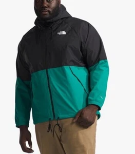 THE NORTH FACE Men's Antora Rain Hoodie Big and Standard Sizes Black Teal - Picture 1 of 3