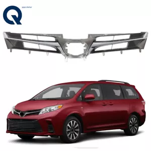 Chrome Trim For 2018-2020 Toyota Sienna Front Bumper Upper Grille Replacement - Picture 1 of 15