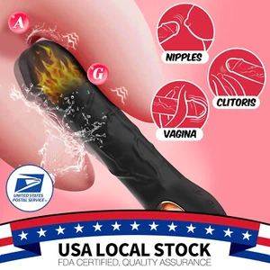 Realistic Heated Dildo Clit Anal G-Spot Vibrator Massager Stimulator Sex Toys - Picture 1 of 9