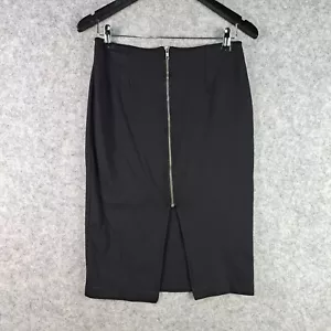 Sportsgirl Skirt Womens Small Black Front Zip Straight Pencil Office 8322 - Picture 1 of 10