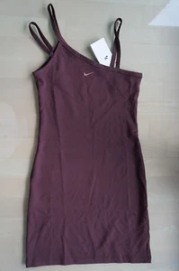 Nike Damen Kleid Spagettiträger Größe S Braun Basic Weich Logo - NEU - - Bild 1 von 7