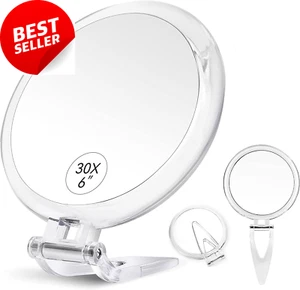 30X Magnifying Mirror 1X/30X Double-Sided Handheld 6" - Picture 1 of 12