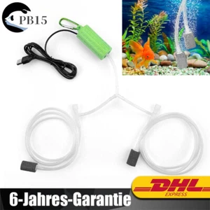 Leise Luftpumpe Oxygen Aquarium Mini USB Sauerstoffpumpe mit 2 Doppel Auslass - Bild 1 von 11