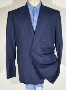 40R Bespoke HONG KONG Tooth Check canvassed Double Breasted Coat Jacket Blazer 