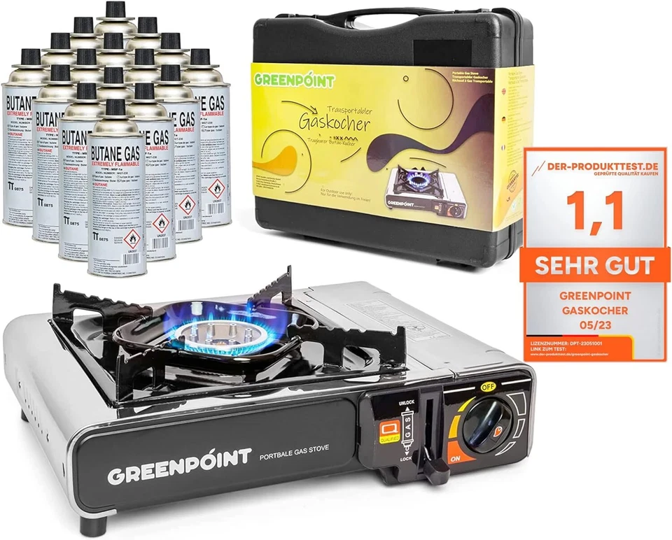Gaskocher mit Kartusche / Camping / Edelstahl / Campingkocher mit Gaskartusche - Bild 1 von 1