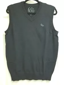 CHALECO DE PUNTO NEGRO CON CUELLO EN V PARA HOMBRE ADIVINAR LOGO EN PECHO IZQUIERDO 100% ALGODÓN TALLA M - Imagen 1 de 6