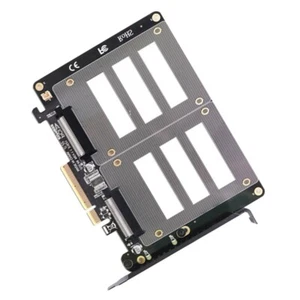 U.2 SSD to PCIe X8 Adapter PCIE 4.0 to Dual 2x U.2 SFF-8639 Disk Riser Card NEW - Picture 1 of 21