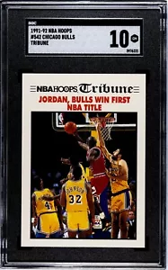 1991-92 NBA Hoops Chicago Bulls #542 Tribune SGC 10 - Picture 1 of 2