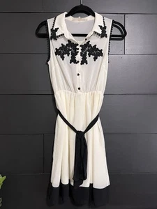 A’REVE Sheer Boho Classy Sleeveless Collar Button Down Midi Dress Women’s S EUC - Picture 1 of 7