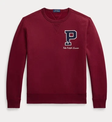 NWT Polo Ralph Lauren Big & Tall Burgundy VARSITY BIG “P” PATCH Logo Sweatshirt - Image 1 of 4