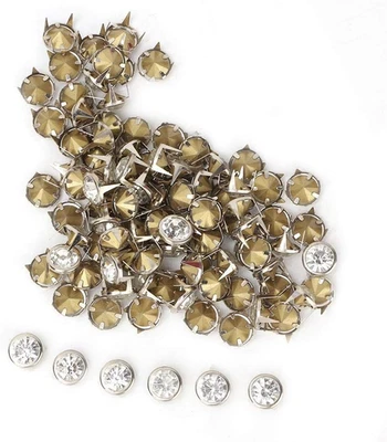 Crystal Rhinestone Nailhead Studs, 10mm 4-Claw Rivets for DIY Leather Crafts,... - Image 1 of 4