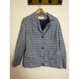Pendleton Vintage Made In USA 100% Wool Plaid Blazer Jacket Women's 14 - Picture 1 of 6
