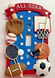 Football Soccer Baseball All-Star Switch Plate wall Cover Single Toggle Sport - Picture 1 of 6