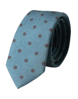 Auténtica corbata ajustable de seda a lunares negra verde Dolce & Gabbana para hombre Foto 1 de 4