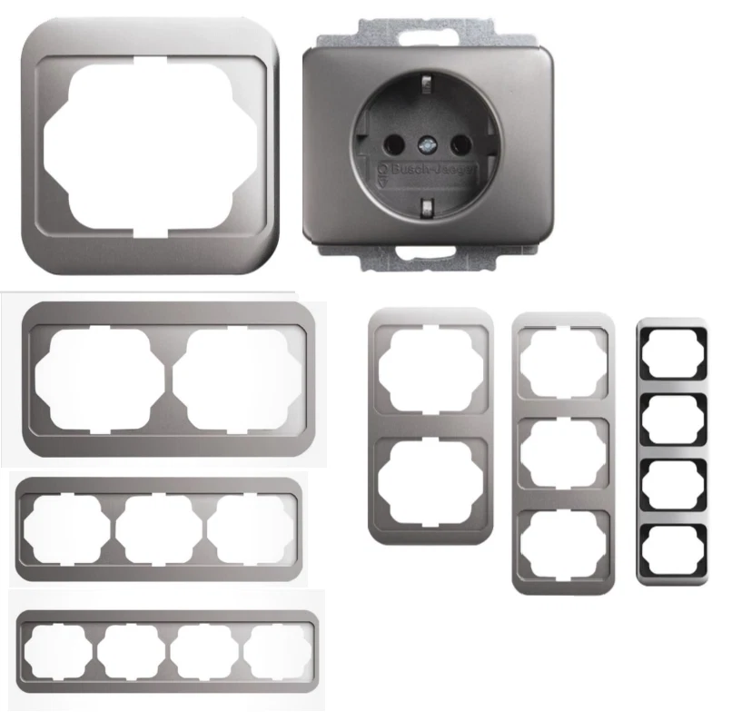 Busch Jäger BJ Alpha Nea Platin Steckdose Schalter Wippe Rahmen Dimmer Abdeck - Bild 1 von 1