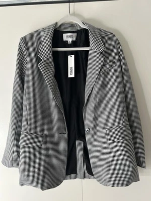Chaqueta Blazer BB Dakota Steve Madden Mujer Talla S Negra Blanca Forrada a Cuadros Foto 1 de 3