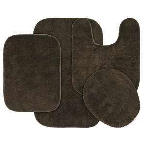 Traditional 4-Piece Bath Rug Set - Soft Chocolate Color for Comfort - Picture 1 of 7