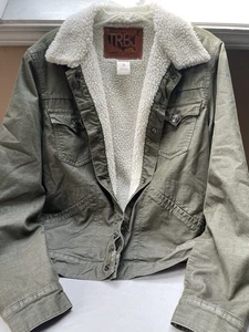 True Religion Men’s Courderoy Army Green Jacket Western Look Pockets Size L - Picture 1 of 2