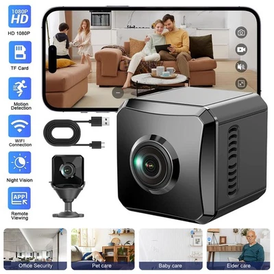 Mini-WLAN-Kamera HD-1080P-Micro-Cam Nachtsicht Video Camcorder Wireless Neu - Bild 1 von 4